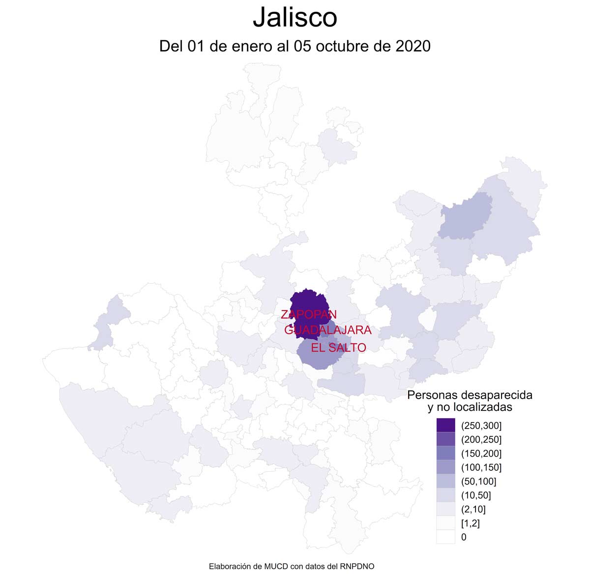 Personas desaparecidas y no localizadas en Jalisco